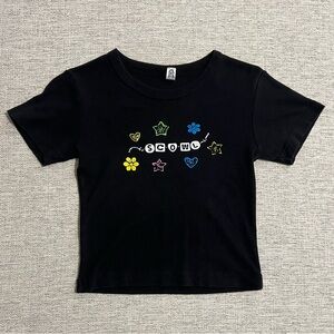 Los Angeles Apparel Black Tee with Colorful Graphics